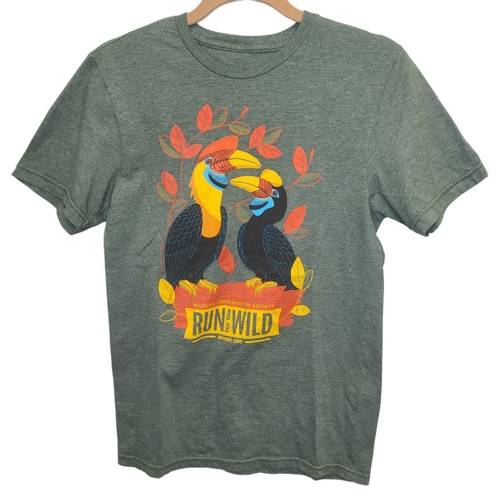 Wildlife Conservation Society 2022 Bronx Zoo Bird Run for the Wild Green Shirt S